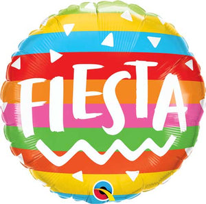 Fiesta Rainbow Stripes Foil Balloon 18 in.