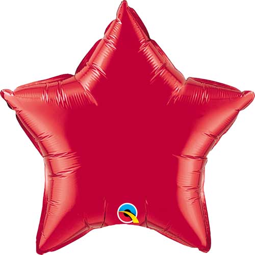 Globo de aluminio con forma de estrella sólida, 36 pulgadas, color rojo