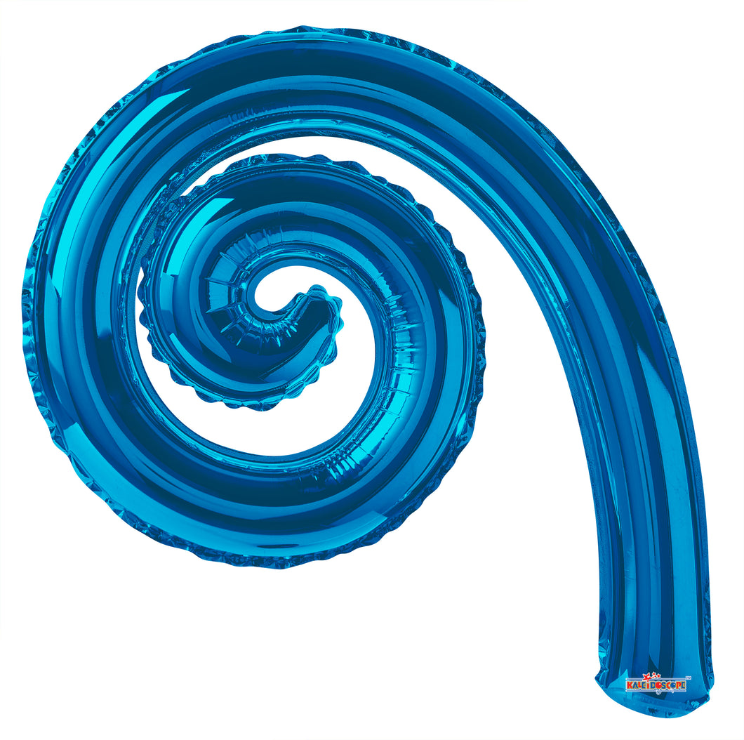 Kurly Spiral Foil Balloons 14.in.- 3 pack Royal Blue Gellibean