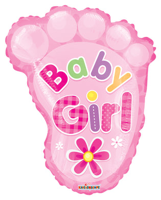 Baby Girl Foot Shape Foil Balloon 20 in.