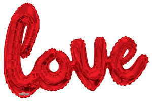 "Love" Script Foil Balloon 36 in. - Red