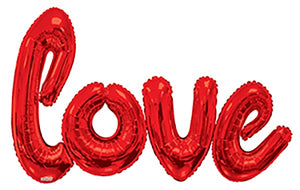"Love" Script Jumbo Foil Balloon Kit  (7.5 x 4.5 ft.) - Red