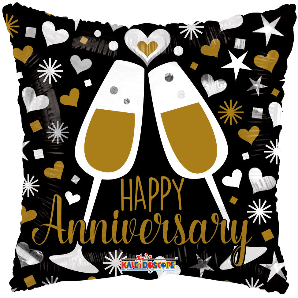 Happy Anniversary Glasses Foil Balloon 18 in.