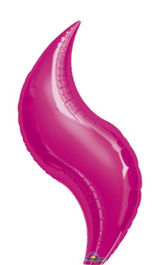 Globo curvo de aluminio, color fucsia, 28 pulgadas (paquete de 3)