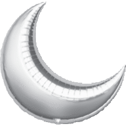 Crescent Moon Foil Balloon 35" - Silver