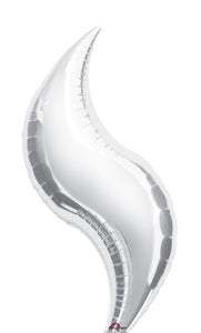 Curve Foil Balloon - Silver 19 in. (3 pack)