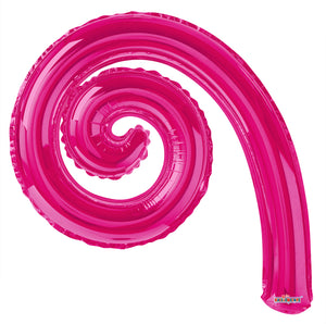 Kurly Spiral Foil Balloons 14.in.- 3 pack Magenta