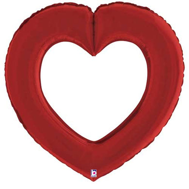 Linking Heart Satin Red Shape 32 in.