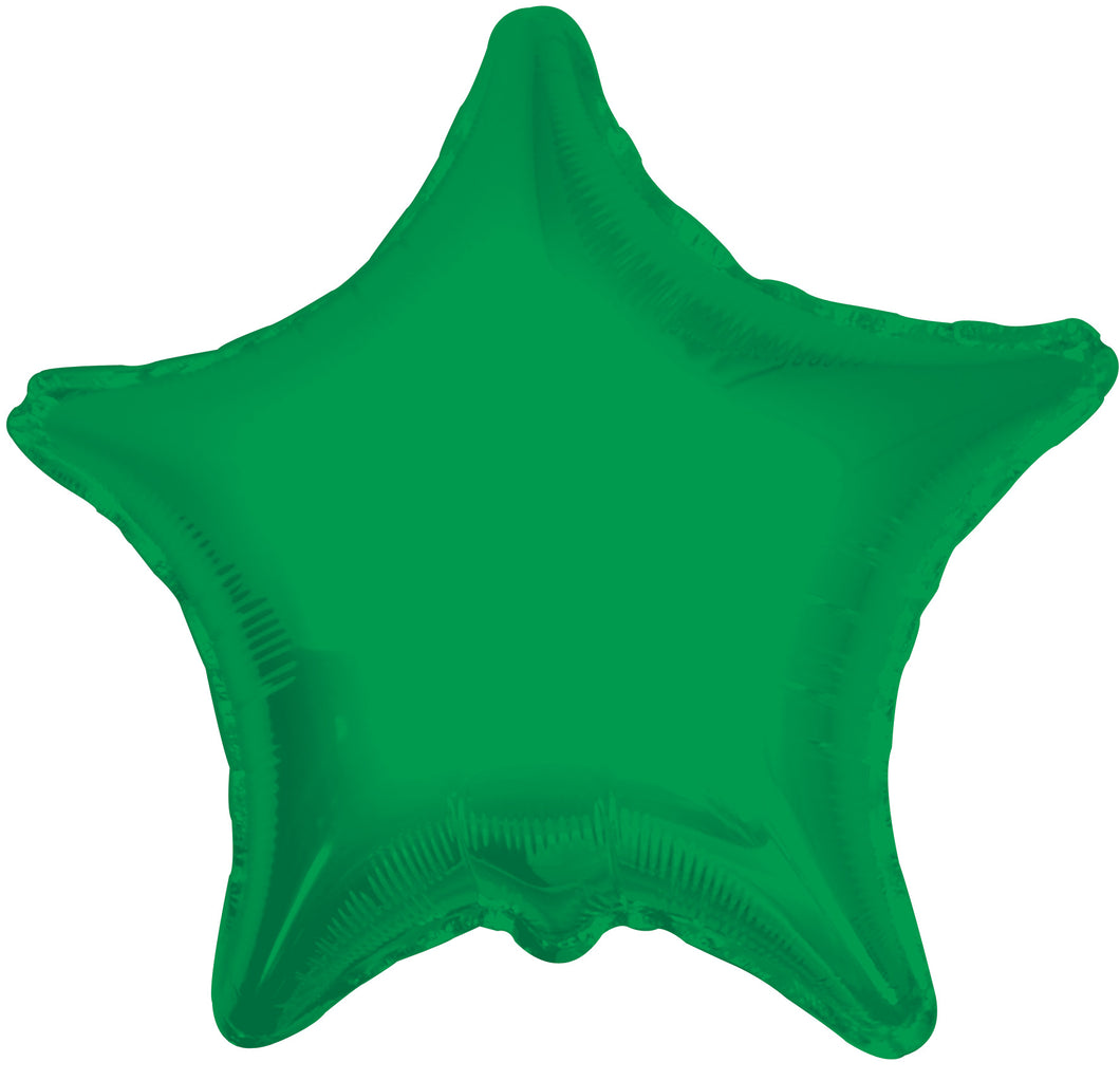 Star Shaped Foil Balloons - 9 in. (3 Pack) Emerald Green