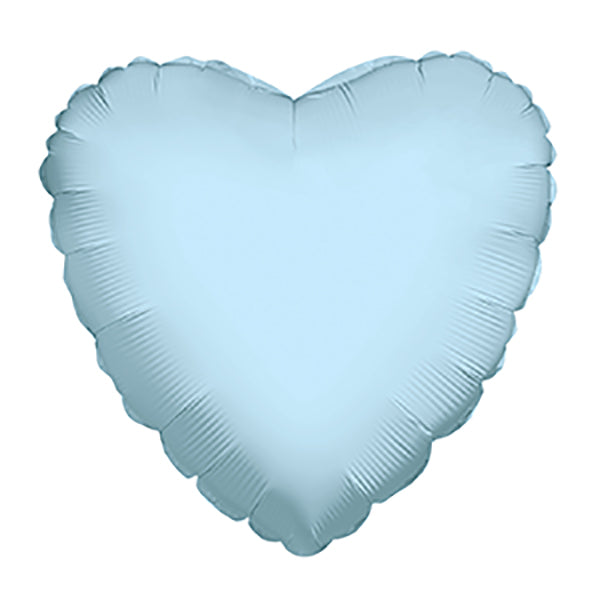 Solid Heart Foil Balloons - 9 in. (3 Pack) Baby Blue