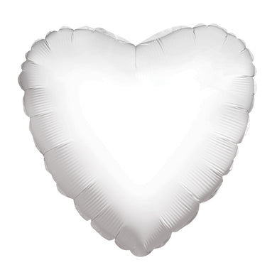 Solid Heart Foil Balloons - 4 in. (5 Pack) White