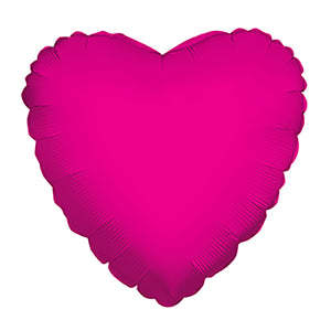 Globos de aluminio con forma de corazón sólido, 9 pulgadas (paquete de 3), color rosa intenso