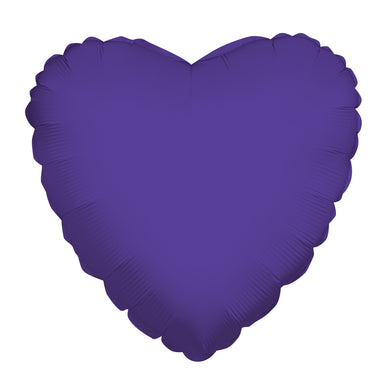 Solid Heart Foil Balloons - 9 in. (3 Pack) Purple