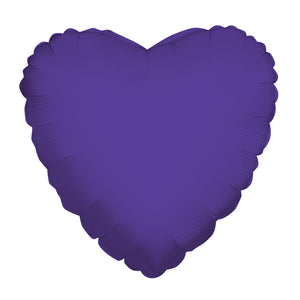 Solid Heart Foil Balloons - 9 in. (3 Pack) Purple