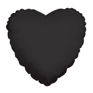 Globos de aluminio con forma de corazón sólido, 4 pulgadas (paquete de 5), color negro