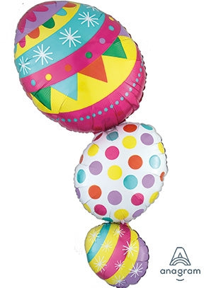 Happy Egg Stack Shape Foil Balloon 37 in.