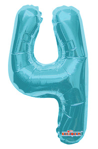 Light Blue Foil Number Balloons (0 to 9) - 14 in.