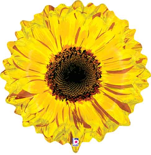 Globo de aluminio con forma de flor, color amarillo, 24 pulgadas