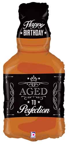 Aged To Perfection Whiskey Shape Foil Balloon 34 in.