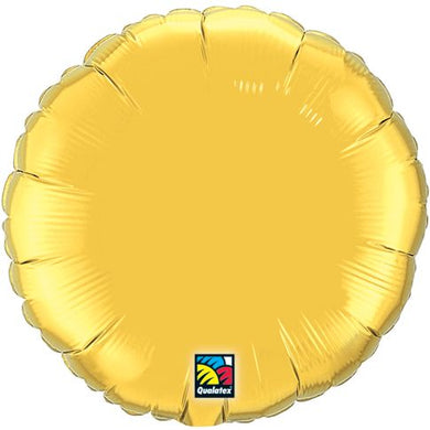 Globo redondo de aluminio sólido de 18 pulgadas - Dorado metálico