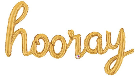 "hooray" Script Foil Balloon 44 in.