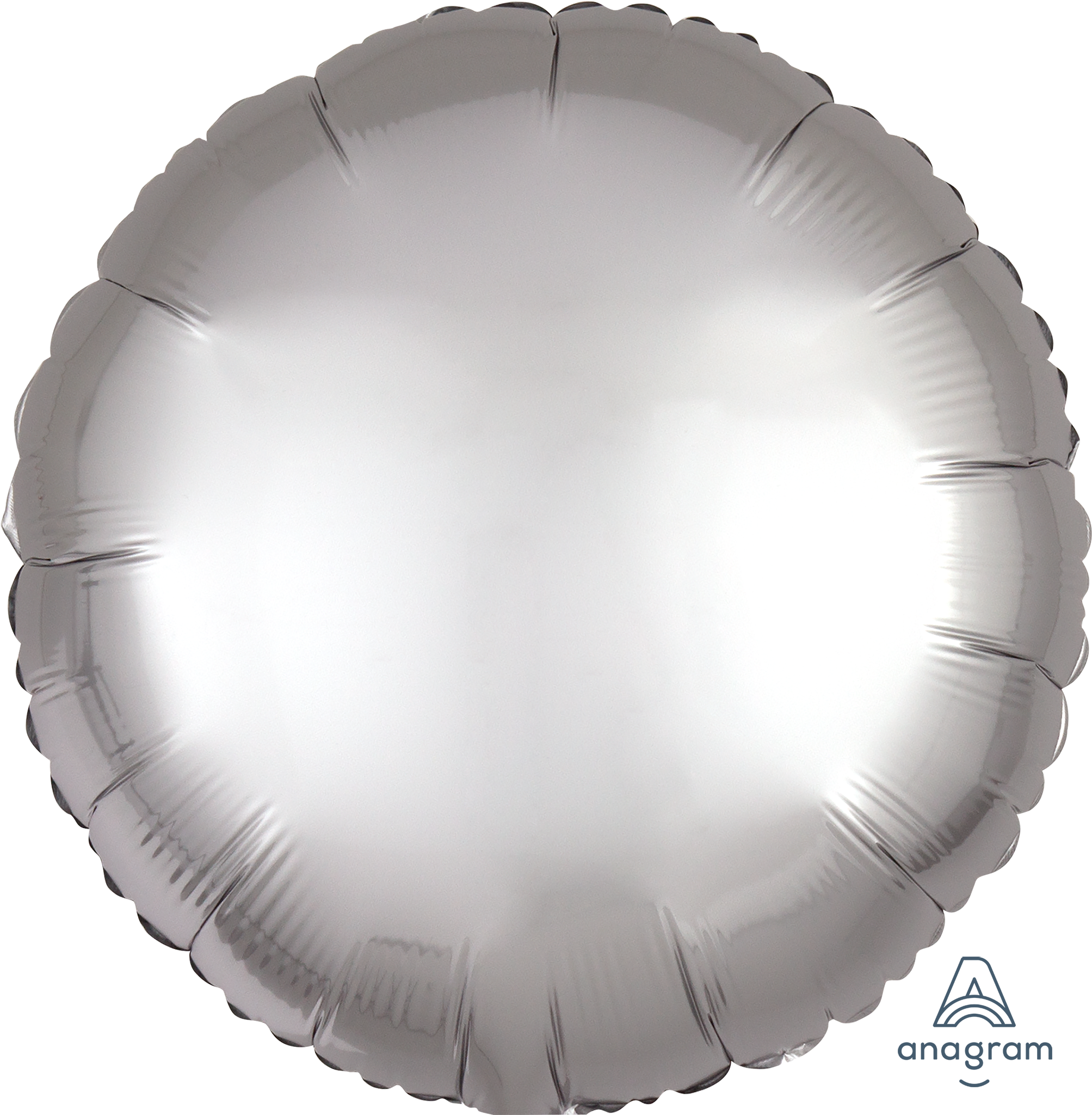 Globo redondo de aluminio sólido de 18 pulgadas - Satin Luxe Platinum