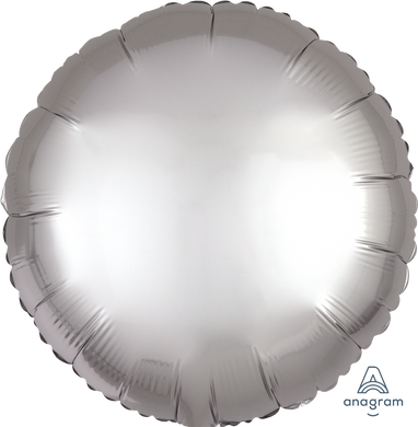 Globo redondo de aluminio sólido de 18 pulgadas - Satin Luxe Platinum