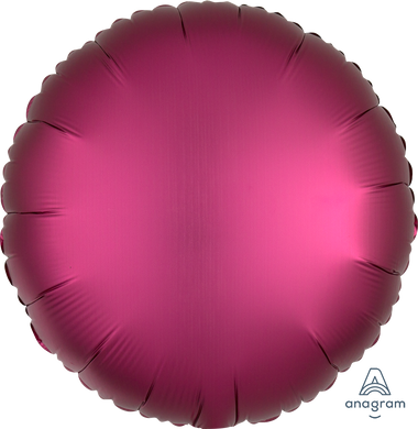 Round Solid Foil Balloon 18 in. -Satin Luxe Pomegranate