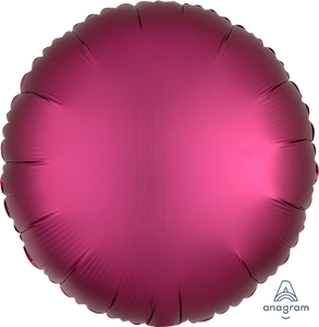 Round Solid Foil Balloon 18 in. -Satin Luxe Pomegranate