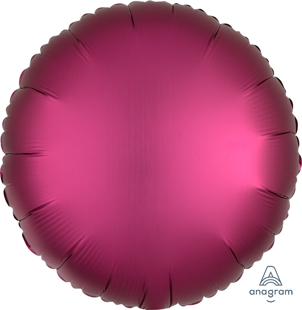 Round Solid Foil Balloon 18 in. -Satin Luxe Pomegranate