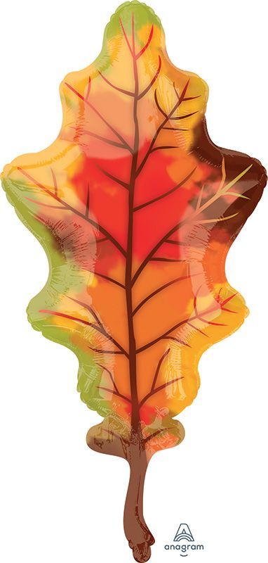 Oak Leaf Foil Balloon - Fall colors - 42 in.