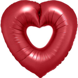Sangria Open Heart Shape Foil Balloon 26 in.