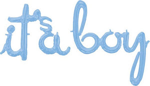 "it's a Boy" Script Blue Foil Balloon 20 in / 32In.