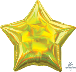 Iridescent Yellow Star Foil Balloon - 19 in.