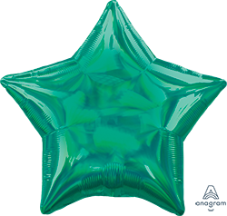 Iridescent Green Star Foil Balloon - 19 in.