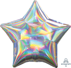 Iridescent Silver Star Foil Balloon - 19 in.