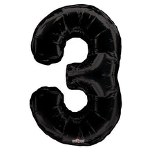 Load image into Gallery viewer, Black Foil Number Balloons (0 to 9) - 34 in.