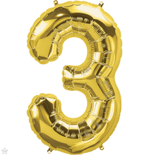 Load image into Gallery viewer, Gold Foil Number Balloons (0 to 9) - 16 in.