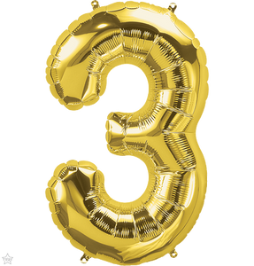 Gold Foil Number Balloons (0 to 9) - 16 in.