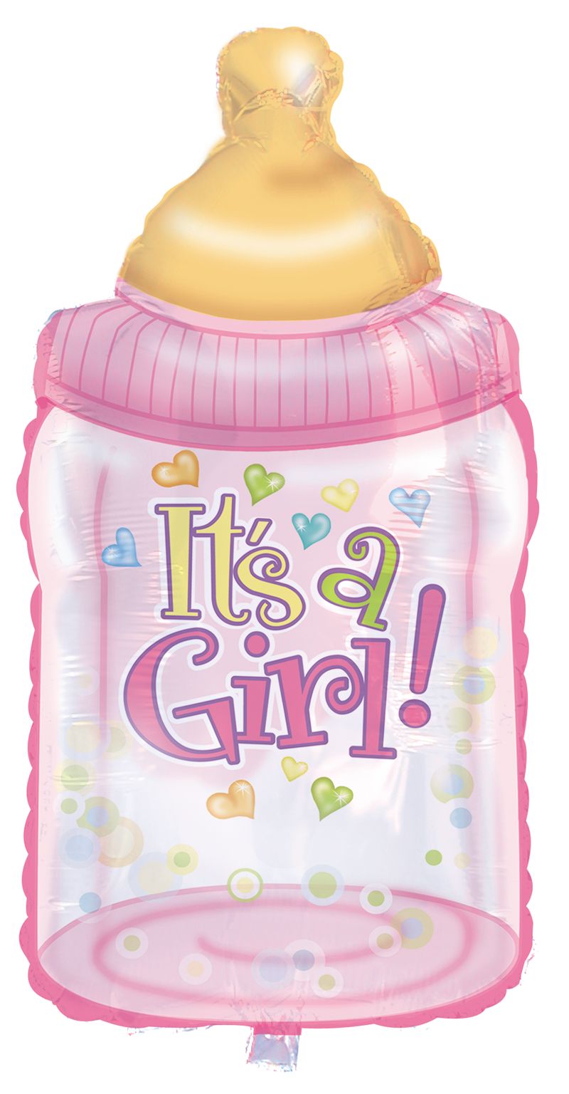 It's a Girl Baby Bottle Foil Balloon 38 in.