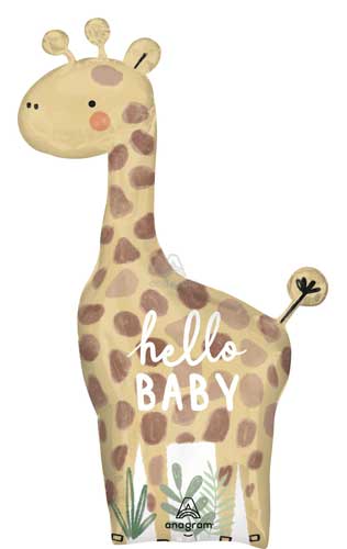 Soft Jungle Baby Giraffe Shape Foil Balloon 42 in.