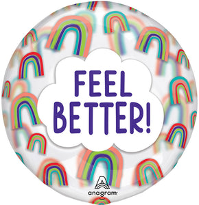Feel Better Rainbows Clearz non Foil Balloon 18 in.