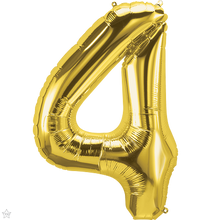 Load image into Gallery viewer, Gold Foil Number Balloons (0 to 9) - 16 in.