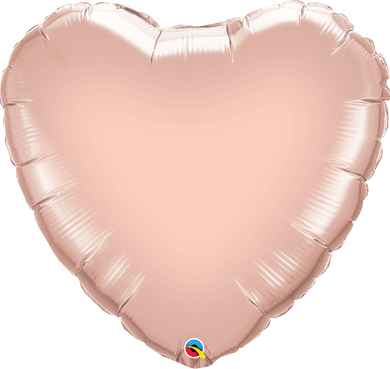 Solid Heart Shaped Foil Balloons - 36 in. Rose Gold