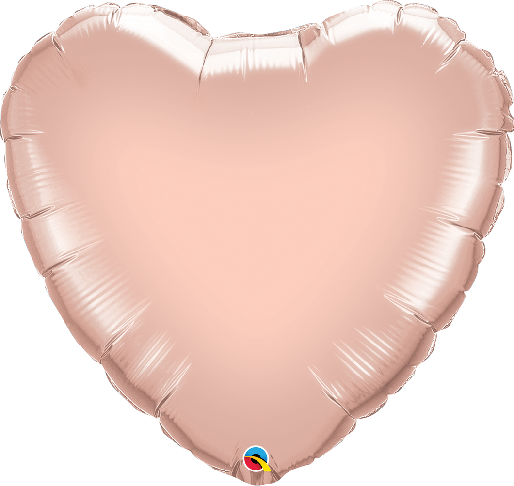 Solid Heart Shaped Foil Balloons - 36 in. Rose Gold