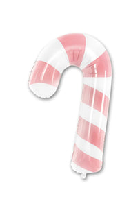 Pastel Pink Candy Cane Shape Foil Balloon (Choose size)