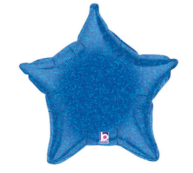 Star Shaped Foil Balloons - 21 in. Holographic Blue