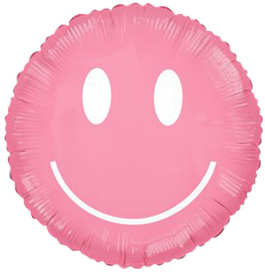 Globo de aluminio con cara sonriente rosa Rosy Smile Jumbo de 30 pulgadas 