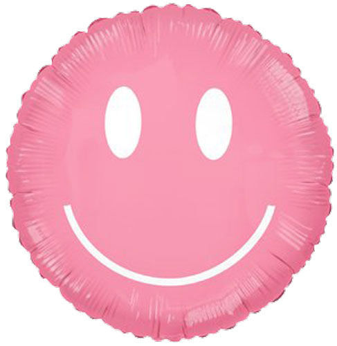 Rosy Smile Pink Jumbo Smiley Face Foil Balloon 30 in.
