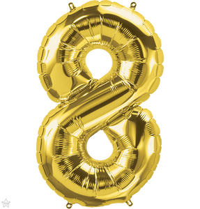 Gold Foil Number Balloons (0 to 9) - 16 in.
